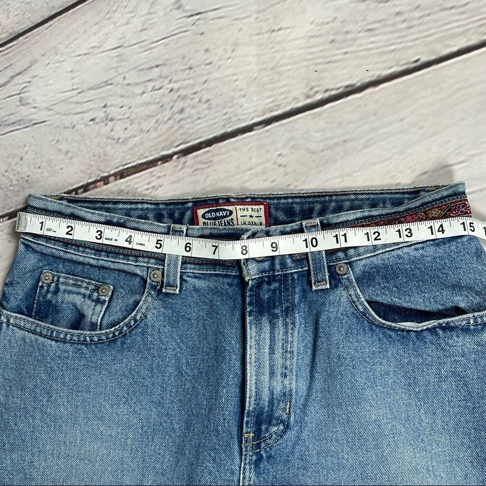 OLD NAVY women's blue boho crop ankle jeans with embroidery trim boho, size 6 - Picture 9 of 13